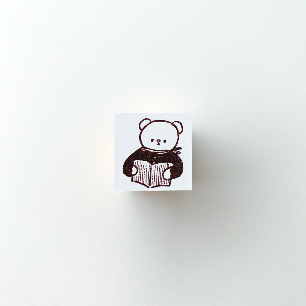 ranmyu Rubber Stamp | Reading Bear - Simple Paper 