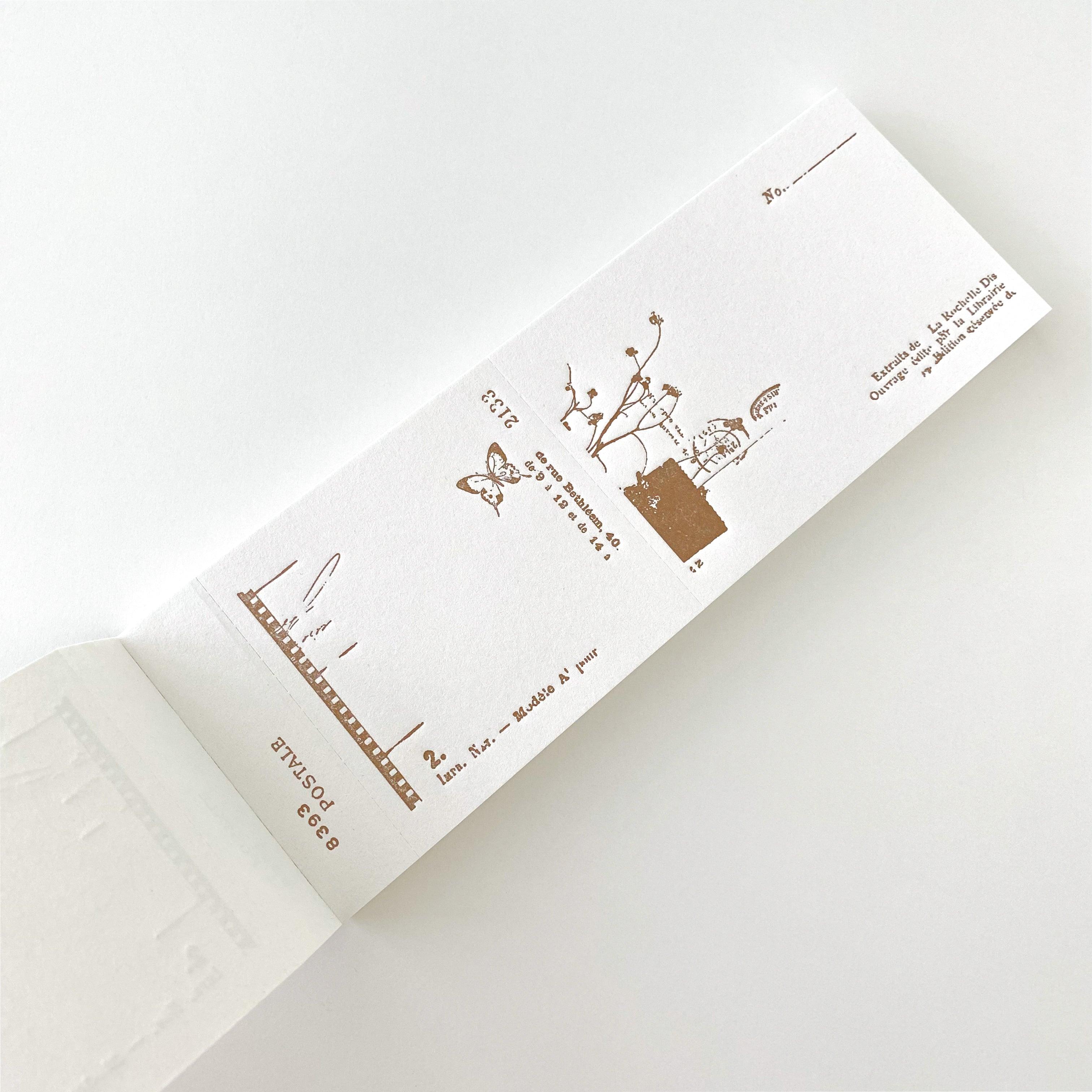 Yohaku Letterpress Ticket Style Memo | M-146 | Bronze - Simple Paper 
