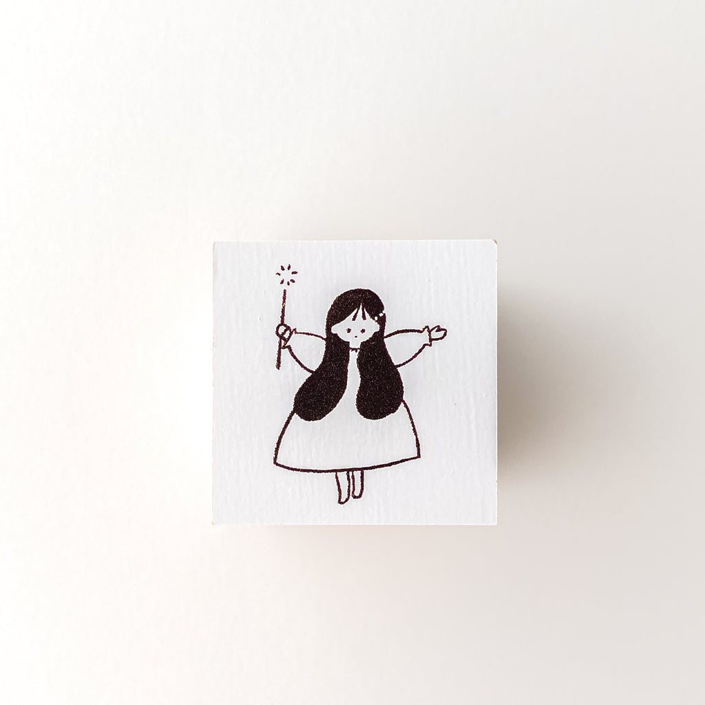 ranmyu Rubber Stamp | Girl With Magic Wand - Simple Paper 