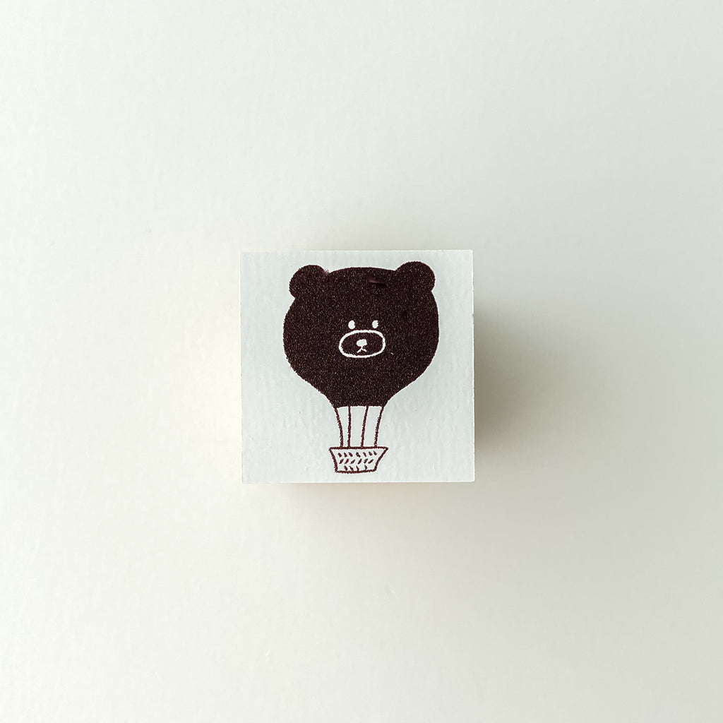 ranmyu Rubber Stamp | Hot Bear Balloon - Simple Paper 