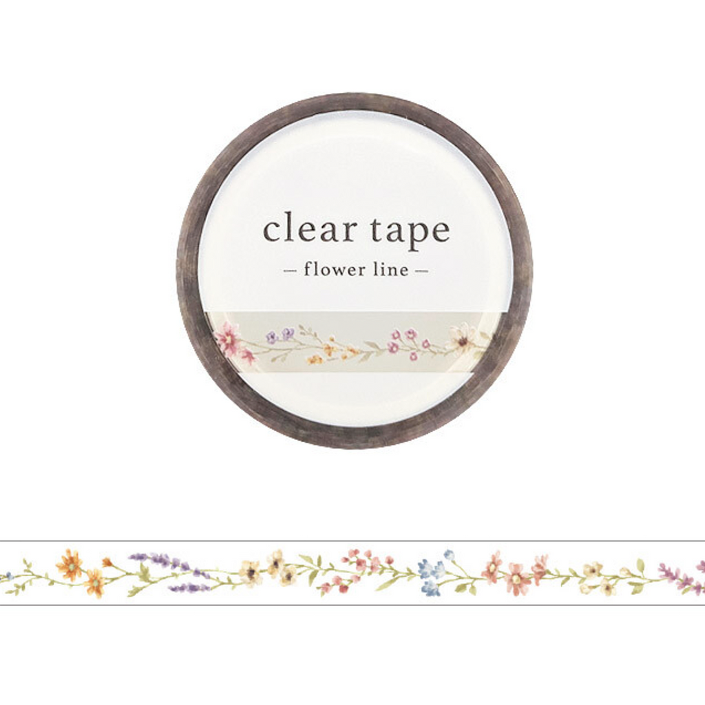 Mind Wave Clear Tape | 7mm | Flower Line - Simple Paper 