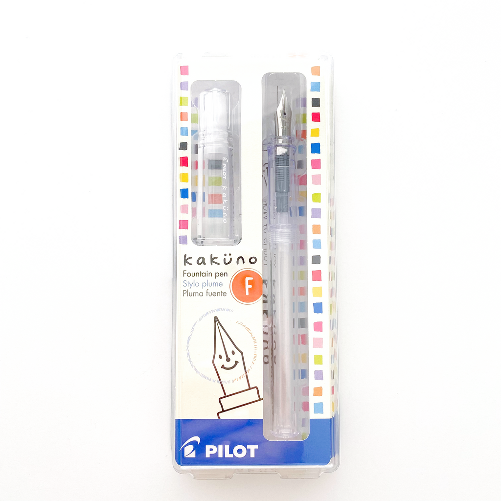 Pilot Kakuno Fountain Pen | Clear | Fine Nib - Simple Paper 