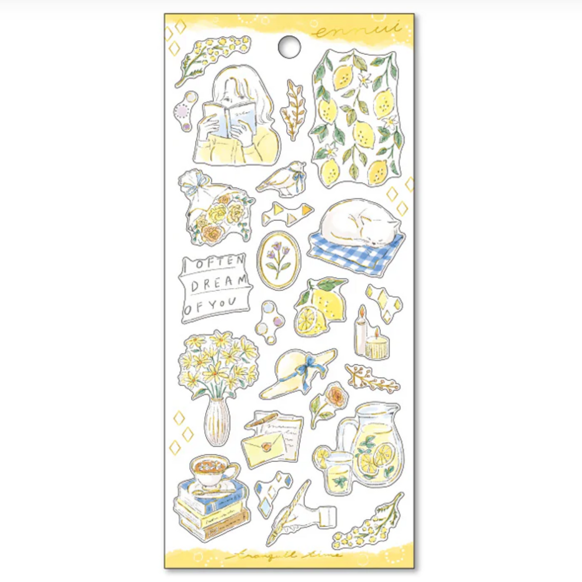 Molanabe Sticker Mind Wave Stickers | Ennui | Yellow – Simple Paper