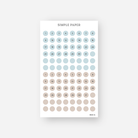 Round date number stickers in blue and tan tones – August Sheet H by Simple Paper