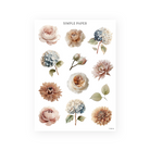 Cafecito – rose, hydrangea, and dahlia stickers for journaling and planners
