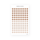 Cafecito – numbered dot stickers in café tones for planners and journals