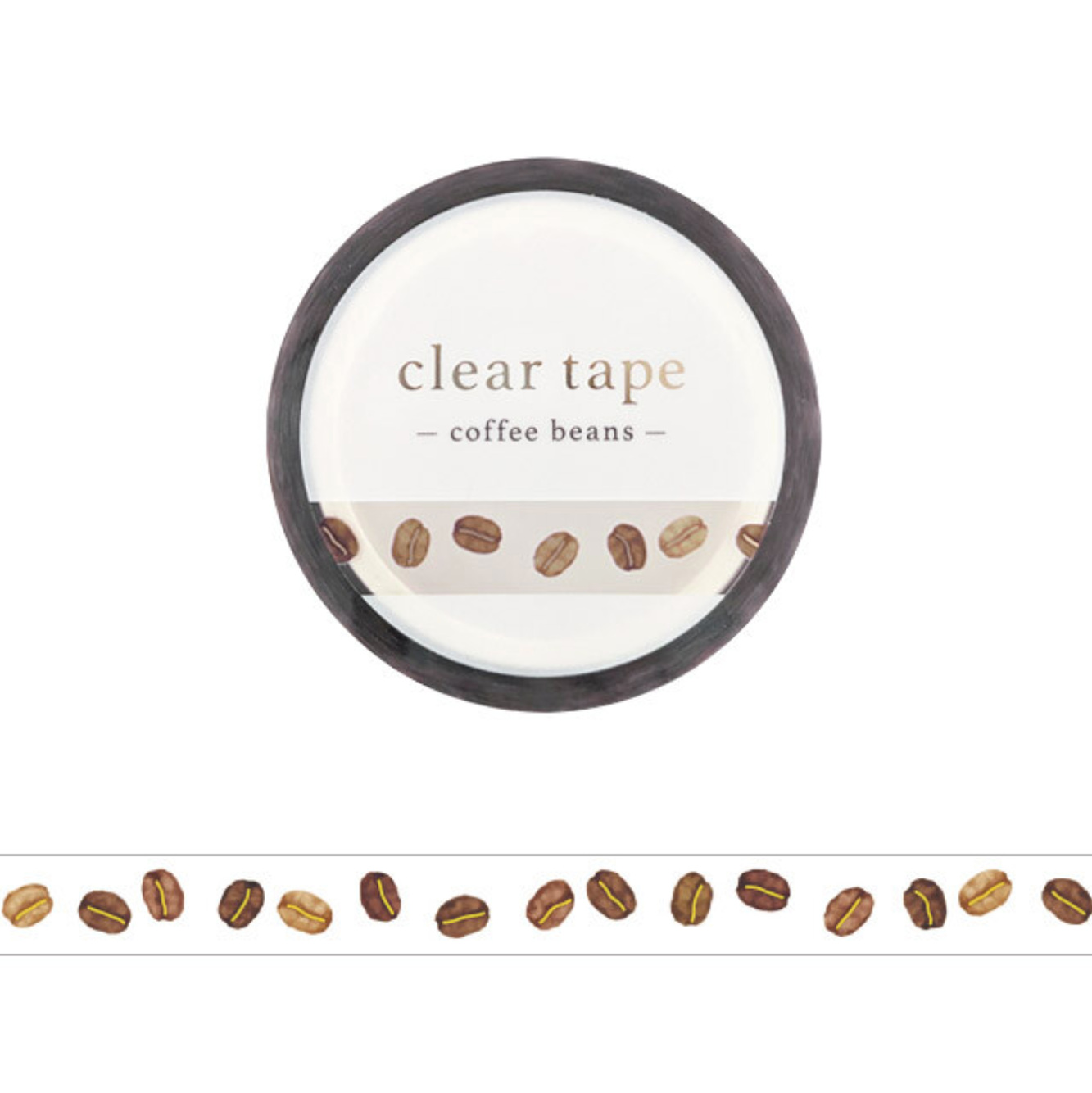 Mind Wave Clear Tape | 7mm | Coffee Beans - Simple Paper 