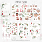 December Decorative Sticker Kit with holiday-themed designs including greenery, ornaments, gifts, and festive red and green accents. Perfect for planners and journals.