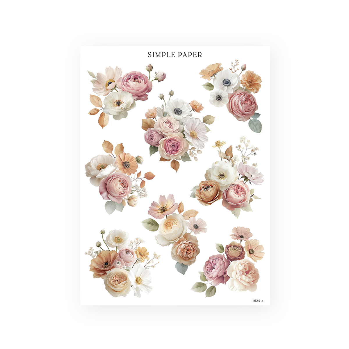 Fall in Love – autumn floral bouquet stickers for journaling and planners
