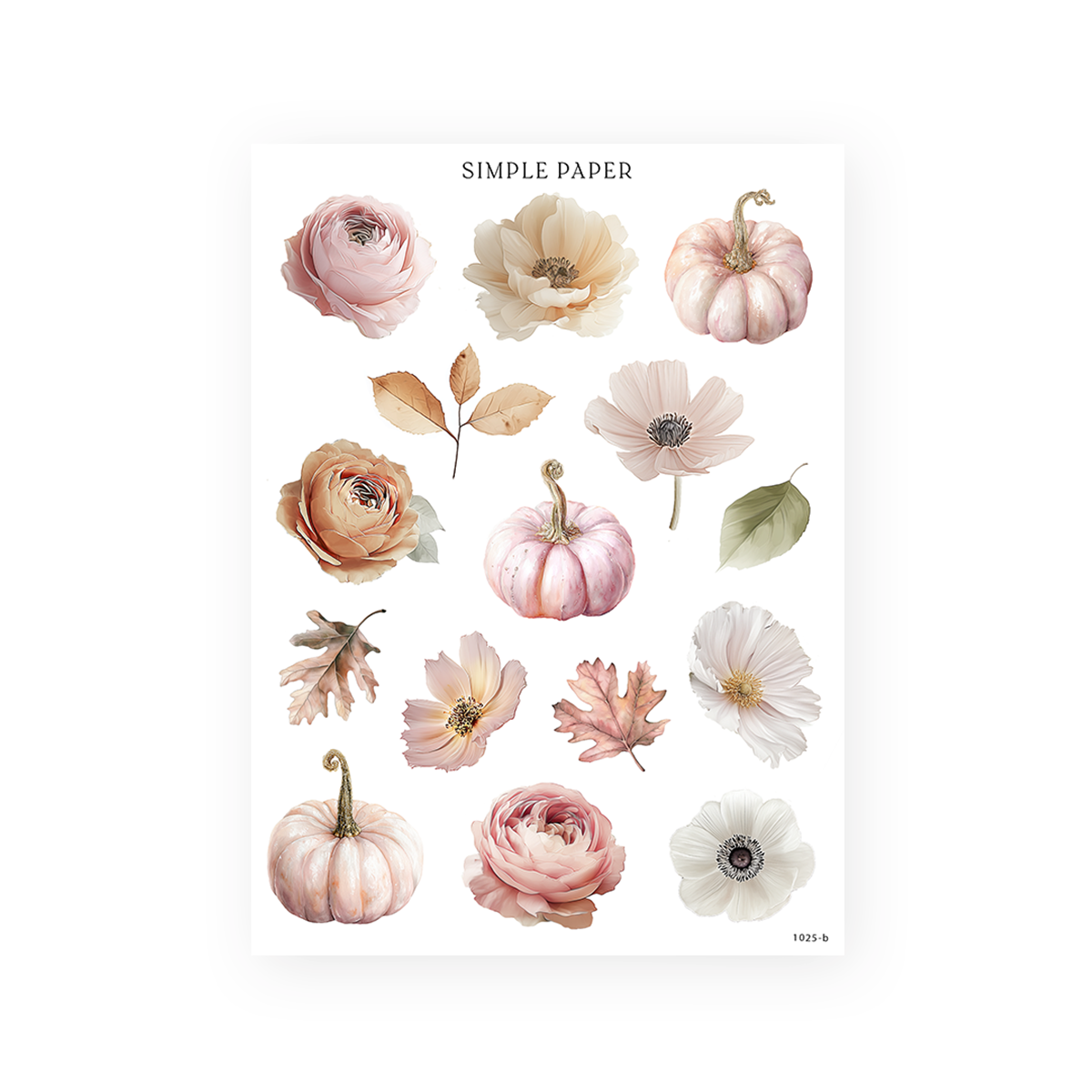 Fall in Love – autumn floral and pumpkin stickers for journaling and planners