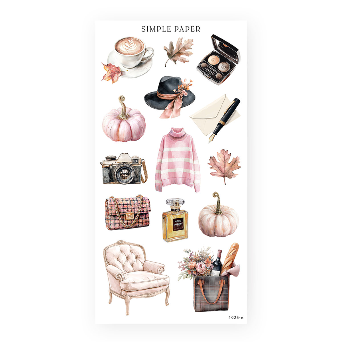 Fall in Love – lifestyle journaling stickers with coffee, sweaters, and pumpkins