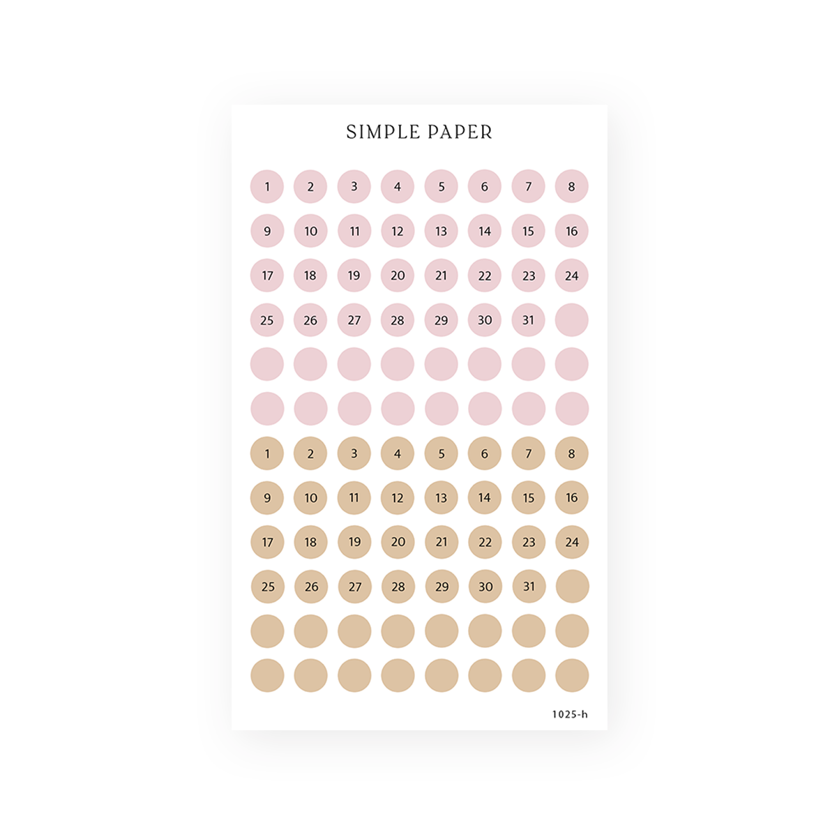 Fall in Love – calendar dot stickers in pink and beige for journaling and planners