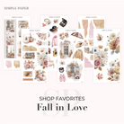 Fall in Love – Shop Favorites bundle of journaling stickers with autumn florals and cozy motifs