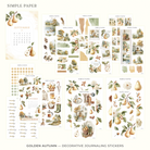 Full kit of planner stickers with seasonal motifs on a white background, featuring cozy objects, florals, pears, and vintage textures