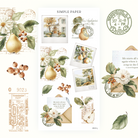 Golden Autumn – Sheet J journaling stickers with polaroids, pears, and vintage letters