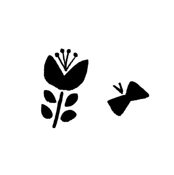 JIZAI COMBI clear stamp butterfly and flower edition by mizushima.