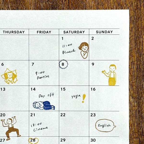 JIZAI LOG clear stamp Masuko Eri x mizushima Techo Moriagetai Children, Japanese artist collaboration stamp with.