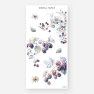 Trailing blackberry vines with vintage script texture and soft floral accents – July Sheet N by Simple Paper