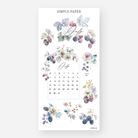 July calendar sticker sheet with floral arch, blackberry clusters, daisies, and soft script – July Sheet D by Simple Paper
