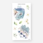 Sailboat and beach scene stickers with coastal water and floral accents
