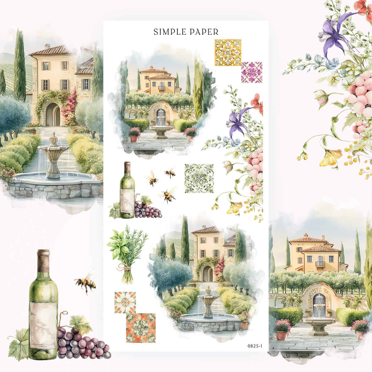 Letters From Tuscany – Tuscan courtyards, fountains, herbs, and summer tile accents