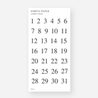 Number Sticker Sheet | Medium | Vol. 2 - Simple Paper