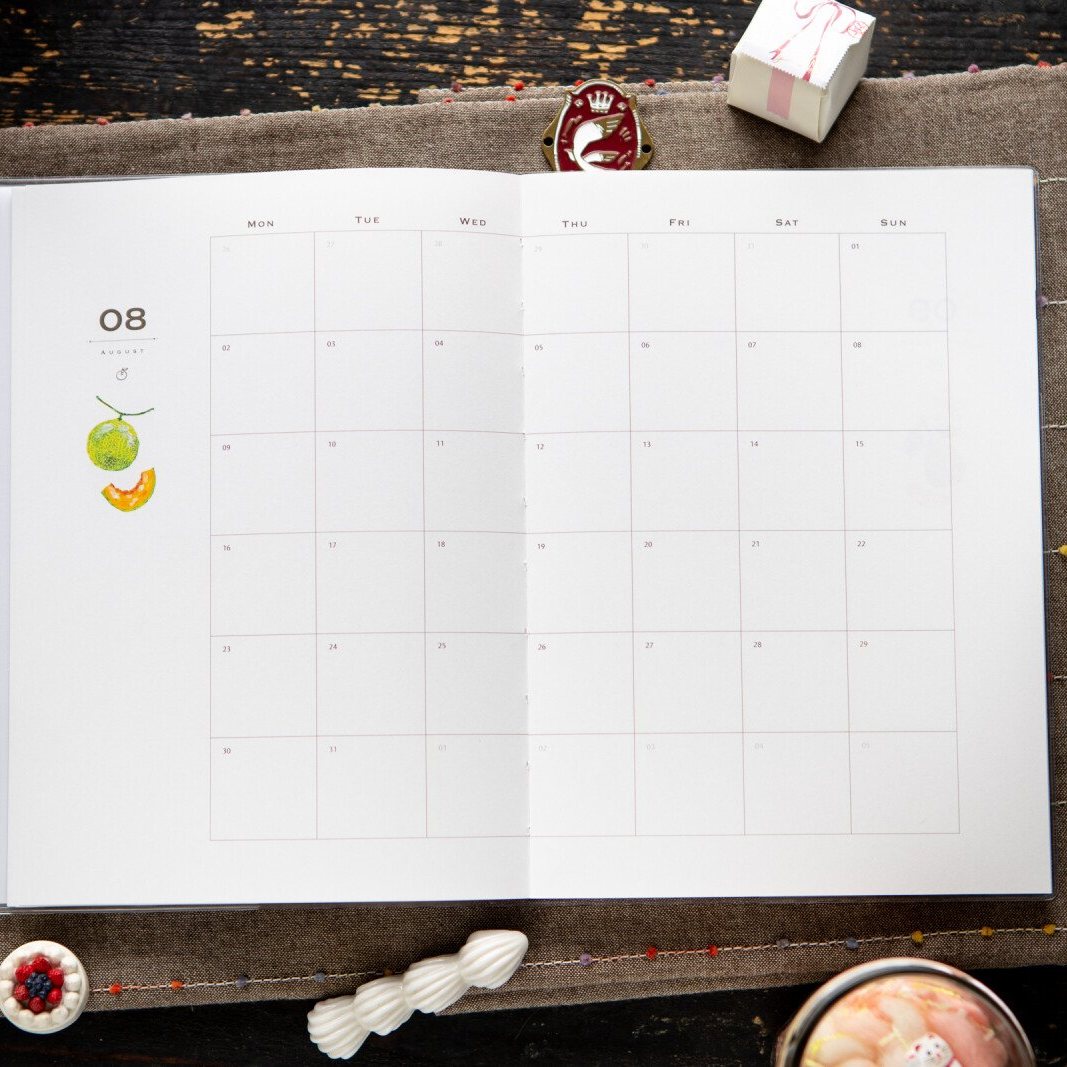 Monthly page, August. Photo: OURS Studio