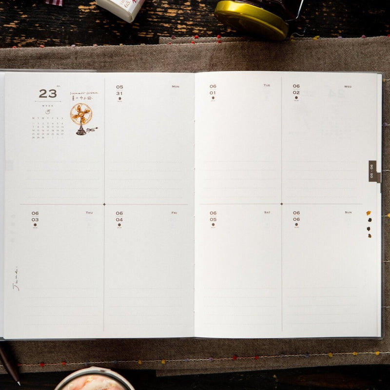 Weekly spread on MORI KAZE paper. Photo: OURS Studio