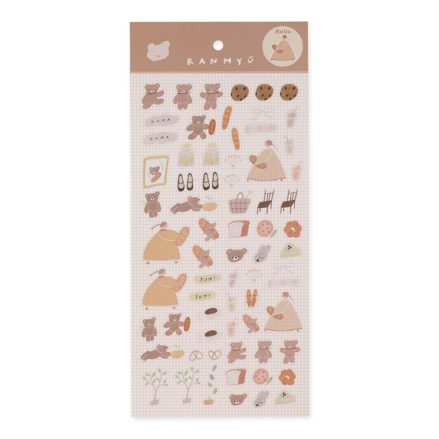 ranmyu PET stickers Bear, Girl And Bread