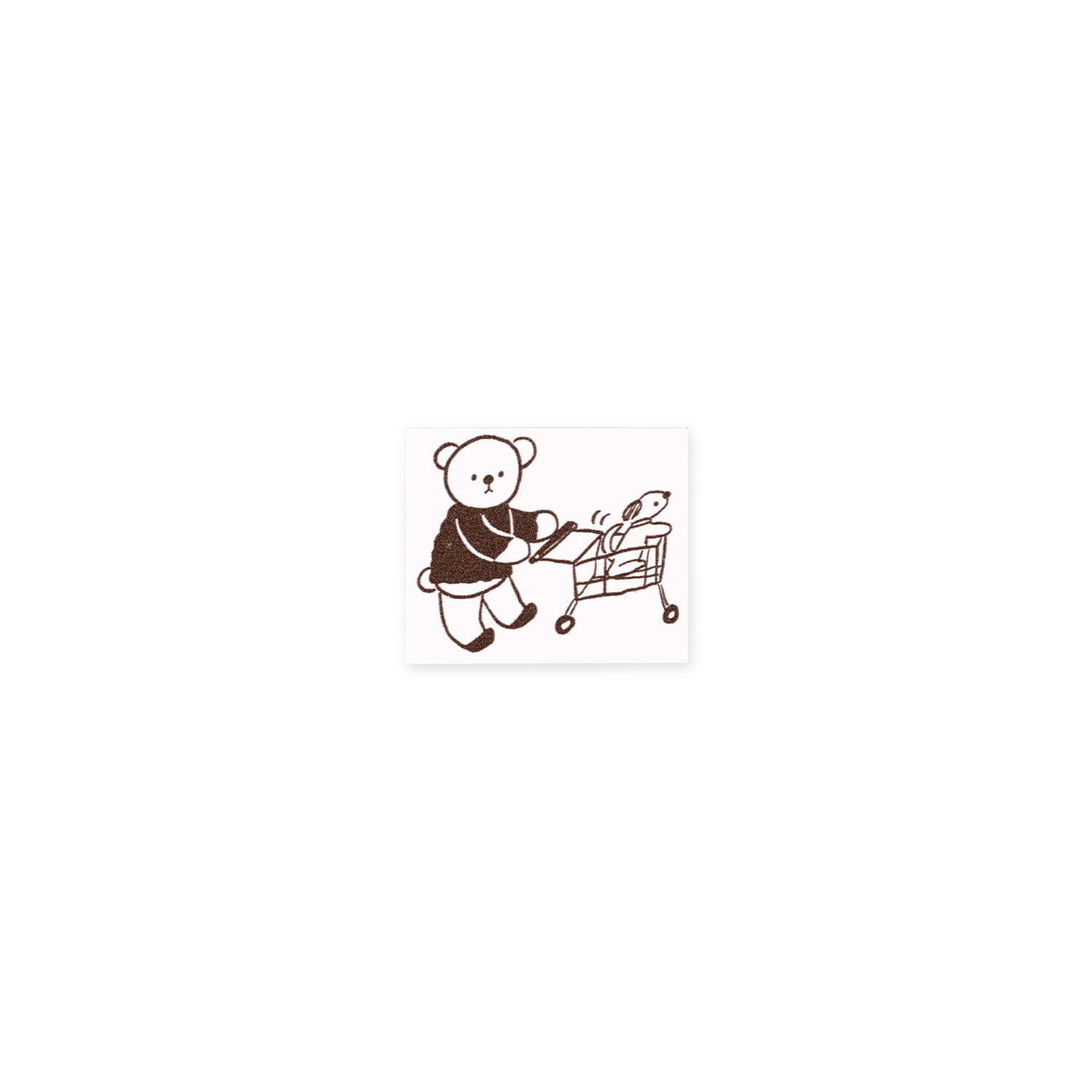 ranmyu Rubber Stamp Bear Shopping