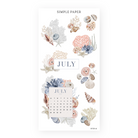 July 2025 mini calendar, seashell clusters, ocean botanicals, and coral details—perfect for dashboards, memory spreads, and seasonal journaling setups