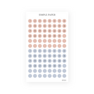 Circle date stickers in coastal rose and powder blue—perfect for calendars, monthly layouts, and habit trackers
