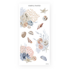 Natural seaside elements—corals, seashells, starfish, and a seahorse—ideal for ocean-themed spreads, journaling, and scrapbooking
