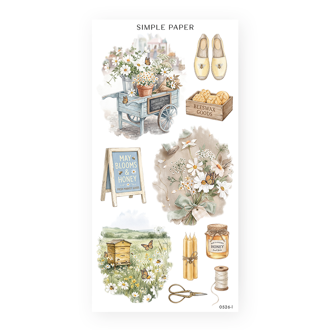 Spring Stickers Simple Simple Paper – Spring Stickers for Journaling & Kits