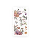 Autumn Living Sheet N sticker sheet: single watercolor figs, pears, plums, poppies, seed pods and chrysanthemums