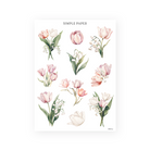 Watercolor tulip and lily of the valley sticker sheet – Simple Paper Tulip Memoirs Sheet A