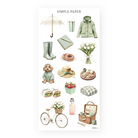 Spring picnic lifestyle stickers with florals and cozy accessories – Simple Paper Tulip Memoirs Sheet E