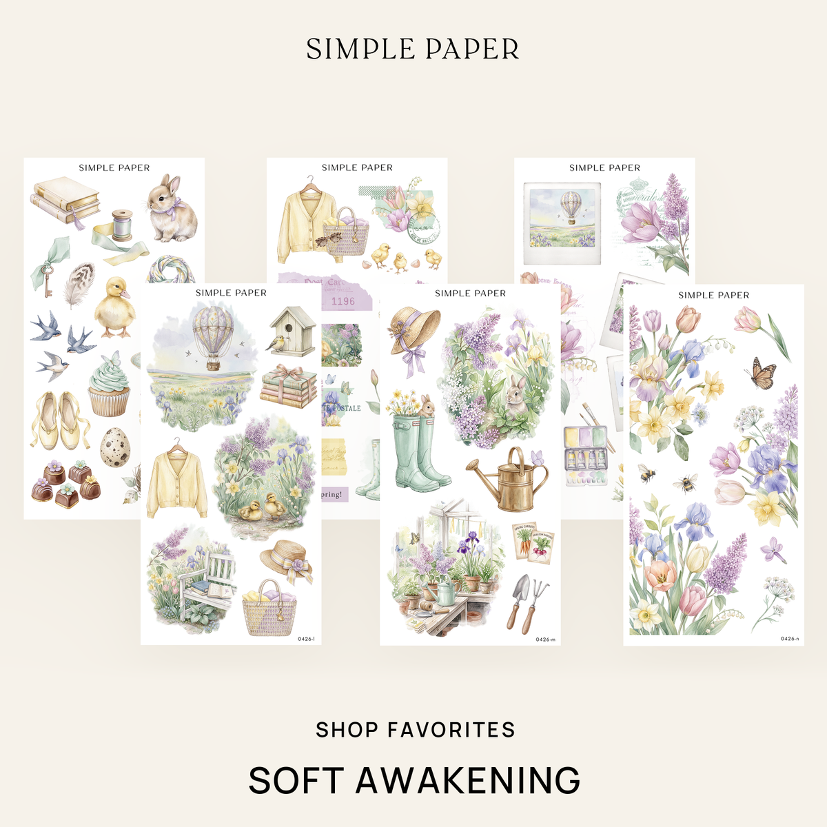 Soft Awakening Bundle | Spring Watercolor Stickers – Simple Paper