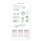 Vintage postage stamps and guest check stickers in green and blush, perfect for layering and collage journaling
