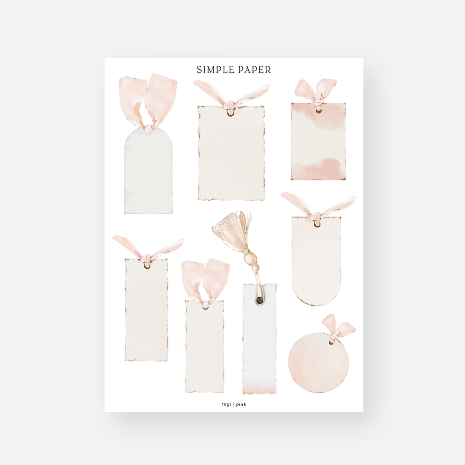 Simple Paper – Minimal Stickers: Self-Care, Numbers & Soft Neutrals