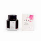 Tag Stationery Kyo No Oto Ink No. 2 Safflower Red Imayo Iro, bottle with its box on a white background