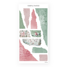 ’Tis The Season – torn paper textures with winter scenes, script, and collage accents