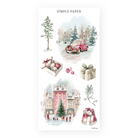 ’Tis The Season – pink holiday car, town square scene, ornaments, gifts, and winter accents for journaling