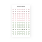 Tulip Memoirs Sheet H – date dot stickers in blush pink and sage green for planners and bullet journals