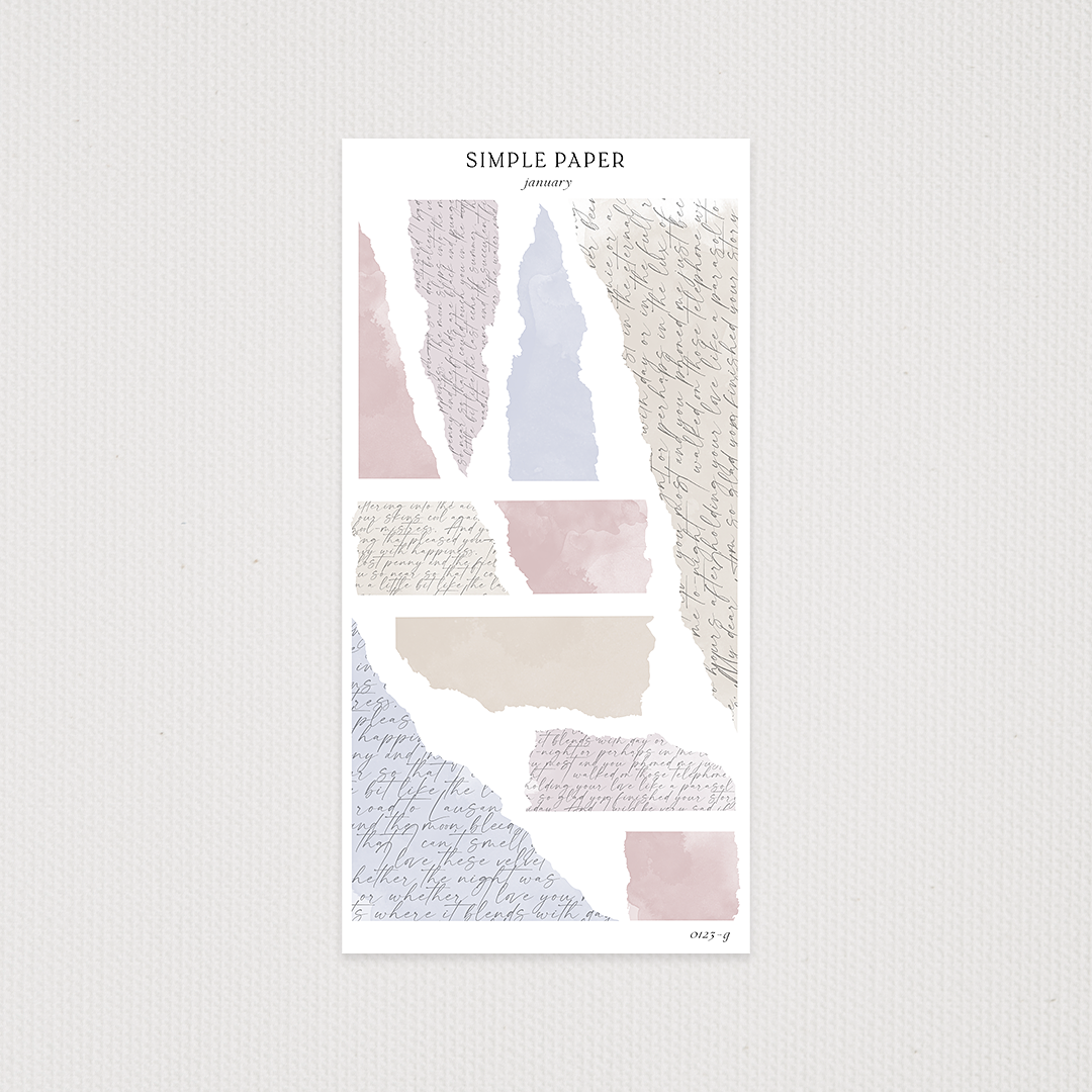 January - Sheet G - Simple Paper