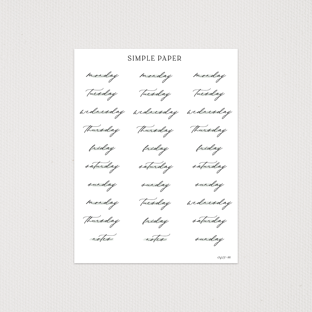 April - Sheet M - Simple Paper