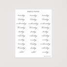 January - Sheet M - Simple Paper 