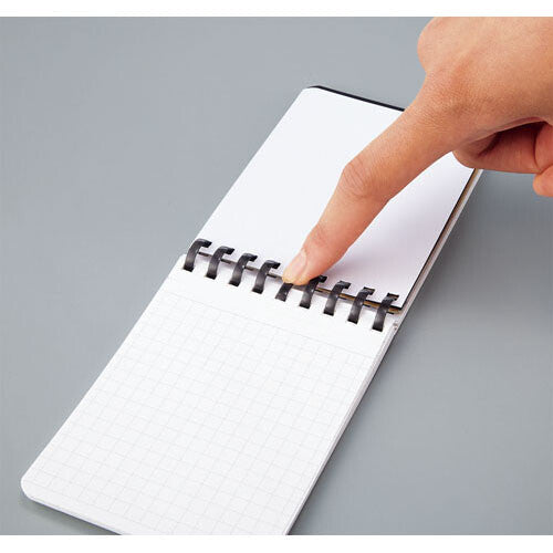 Kokuyo A7 Black Soft Ring Reporter Style Notebook - Simple Paper 