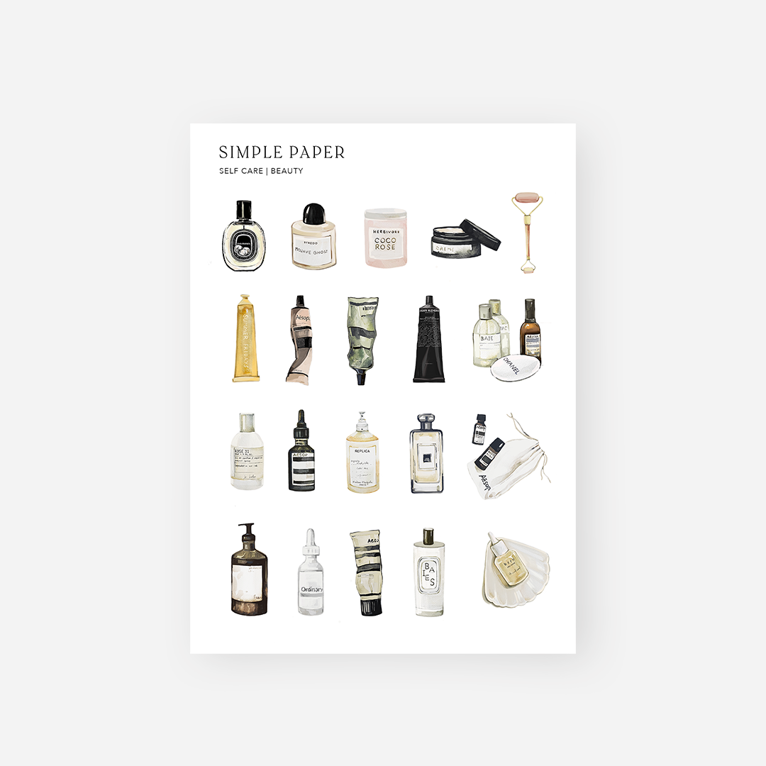 Self Care | Beauty Stickers - Simple Paper
